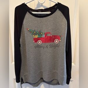 Gray and Black Merry & Bright Sweater (XL)